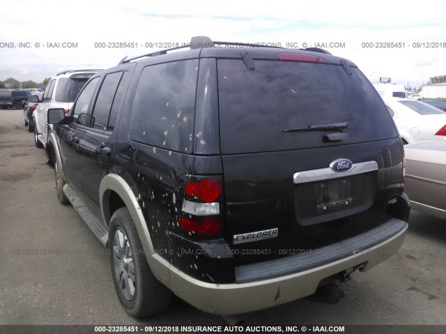 1FMEU64E77UA95299 - 2007 FORD EXPLORER EDDIE BAUER BLACK photo 3