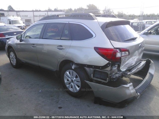 4S4BSACC9J3238018 - 2018 SUBARU OUTBACK 2.5I PREMIUM BEIGE photo 3