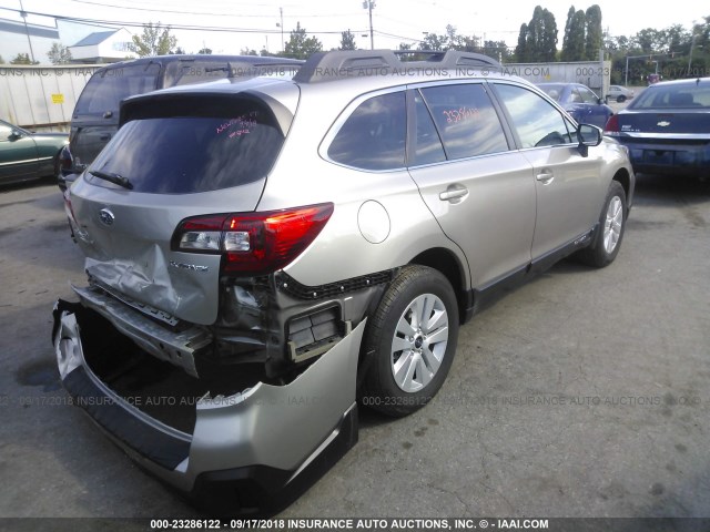 4S4BSACC9J3238018 - 2018 SUBARU OUTBACK 2.5I PREMIUM BEIGE photo 4