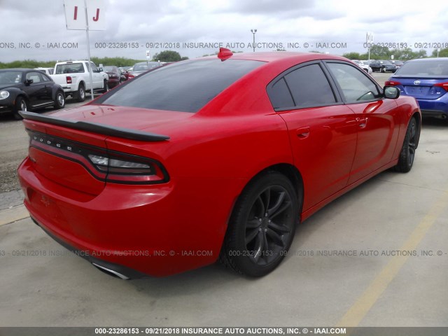 2C3CDXHG5GH139529 - 2016 DODGE CHARGER SXT RED photo 4