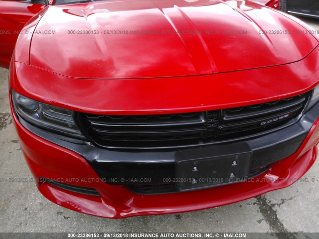 2C3CDXHG5GH139529 - 2016 DODGE CHARGER SXT RED photo 6