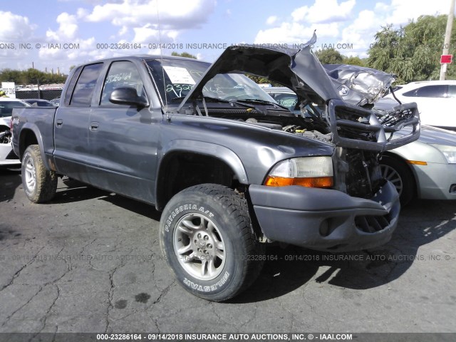 1D7HG38X63S221781 - 2003 DODGE DAKOTA QUAD SPORT GRAY photo 1