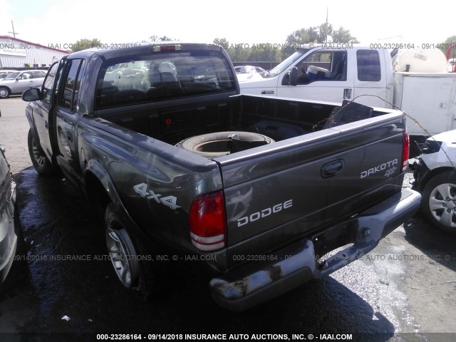 1D7HG38X63S221781 - 2003 DODGE DAKOTA QUAD SPORT GRAY photo 3