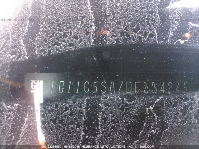 1G11C5SA7DF334245 - 2013 CHEVROLET MALIBU 1LT BLACK photo 9