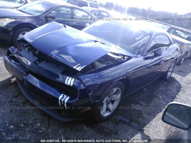 2C3CDYAG3DH676122 - 2013 DODGE CHALLENGER SXT BLUE photo 2