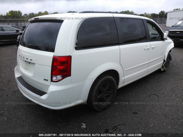 2C4RDGCG8DR611094 - 2013 DODGE GRAND CARAVAN SXT WHITE photo 4