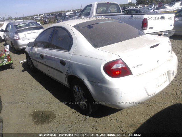 1B3ES26CX5D109564 - 2005 DODGE NEON SE WHITE photo 3