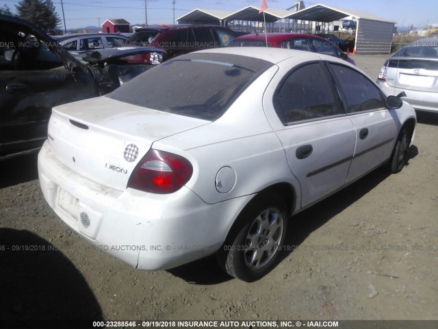 1B3ES26CX5D109564 - 2005 DODGE NEON SE WHITE photo 4