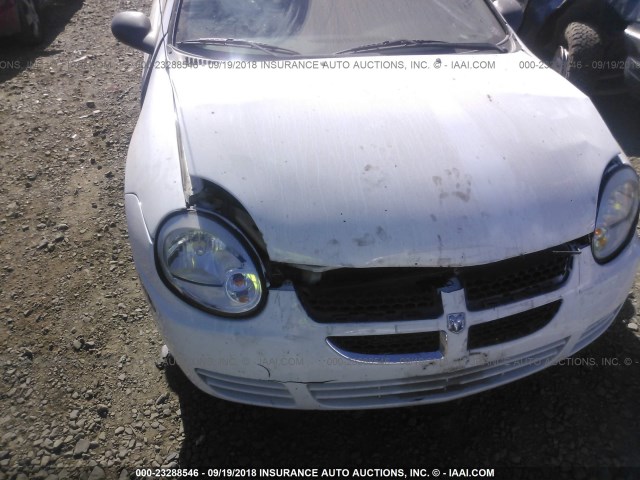 1B3ES26CX5D109564 - 2005 DODGE NEON SE WHITE photo 6