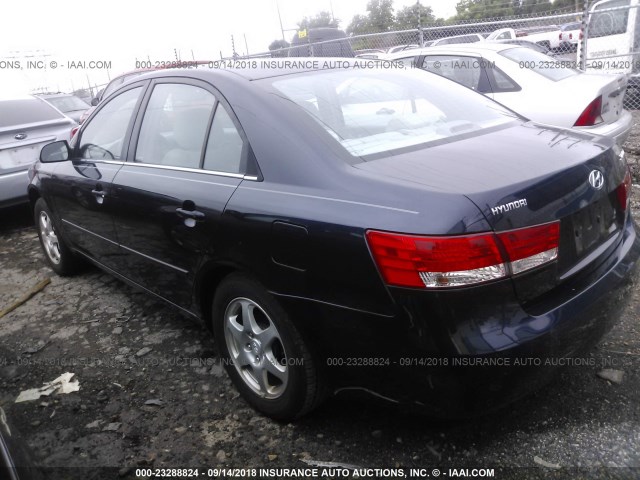 5NPEU46C26H120381 - 2006 HYUNDAI SONATA GLS/LX Dark Blue photo 3