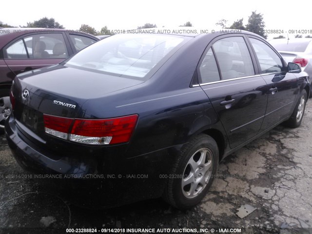 5NPEU46C26H120381 - 2006 HYUNDAI SONATA GLS/LX Dark Blue photo 4