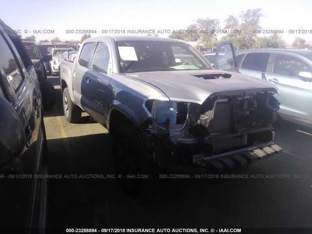 3TMCZ5AN9HM089554 - 2017 TOYOTA TACOMA DBL CAB/SR/TRDSPT/OR/PRO SILVER photo 1