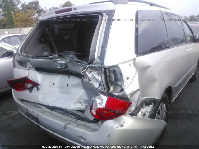 5TDZK23C77S020739 - 2007 TOYOTA SIENNA CE/LE SILVER photo 6