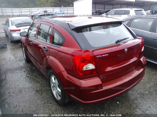 1B3HB48B87D104931 - 2007 DODGE CALIBER SXT RED photo 3