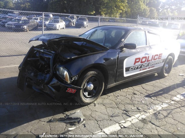 2B3CL1CT5BH540217 - 2011 DODGE CHARGER POLICE BLACK photo 2