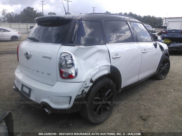 WMWZC3C57DWP24937 - 2013 MINI COOPER S COUNTRYMAN WHITE photo 4