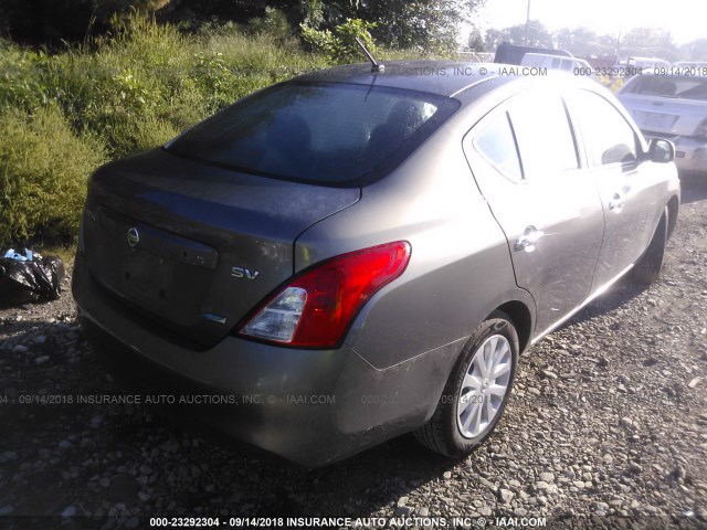 3N1CN7AP2CL923741 - 2012 NISSAN VERSA S/SV/SL GRAY photo 4