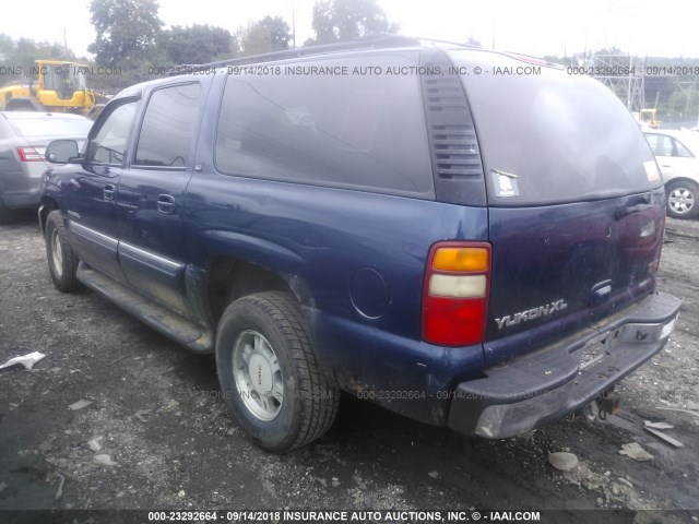 3GKFK16Z72G264951 - 2002 GMC YUKON XL K1500 BLUE photo 3