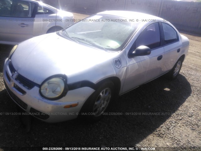 1B3ES26C54D575241 - 2004 DODGE NEON SE SILVER photo 2