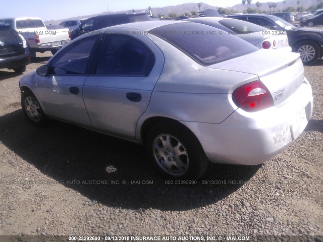 1B3ES26C54D575241 - 2004 DODGE NEON SE SILVER photo 3