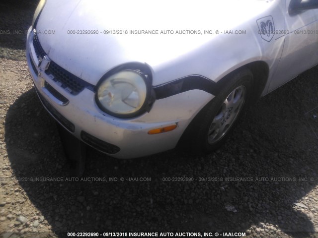 1B3ES26C54D575241 - 2004 DODGE NEON SE SILVER photo 6