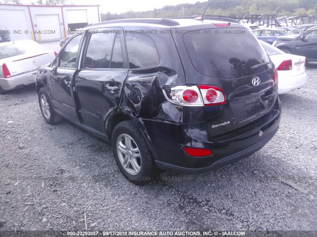 5XYZG3AB5CG111467 - 2012 HYUNDAI SANTA FE GLS BLACK photo 3