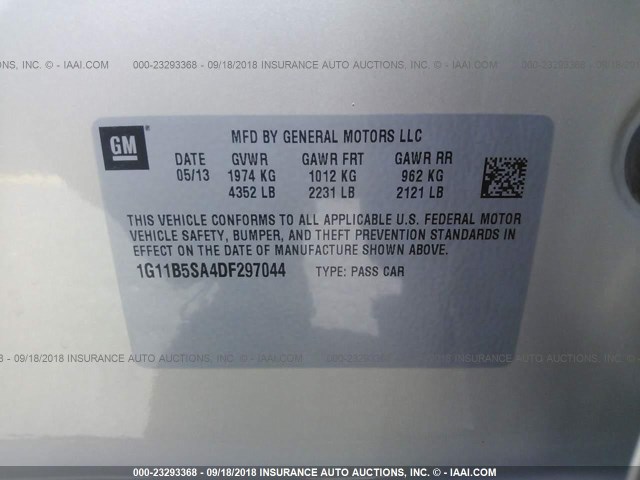 1G11B5SA4DF297044 - 2013 CHEVROLET MALIBU LS Qızıl foto 9