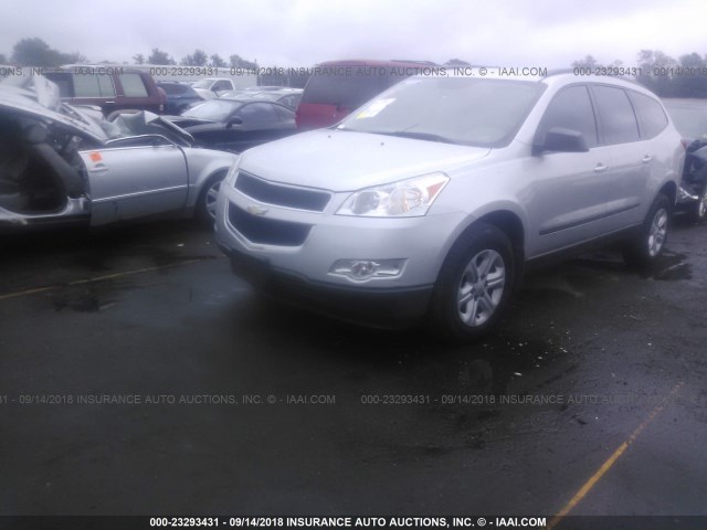 1GNKRFED9CJ327144 - 2012 CHEVROLET TRAVERSE LS SILVER photo 2