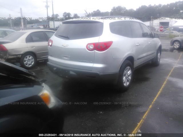 1GNKRFED9CJ327144 - 2012 CHEVROLET TRAVERSE LS SILVER photo 4