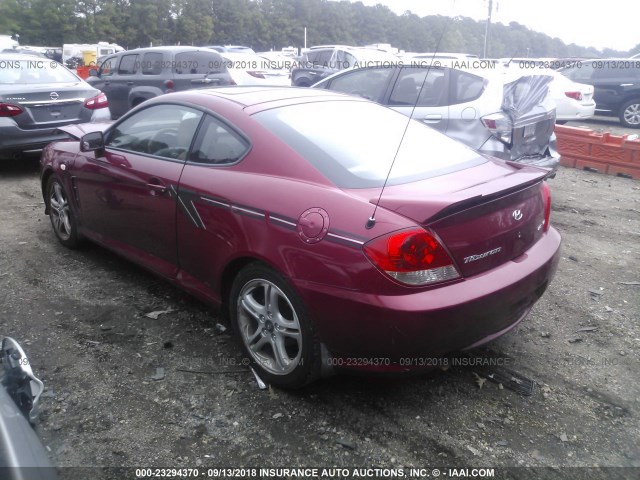 KMHHN65F56U202852 - 2006 HYUNDAI TIBURON GT/SE/GT LIMITED RED photo 3