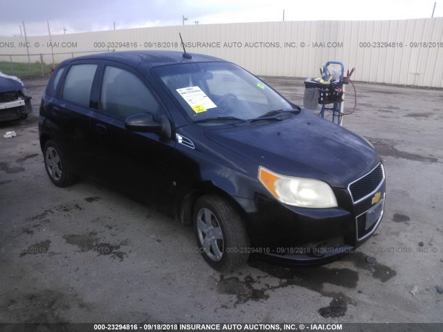 KL1TD66E69B657823 - 2009 CHEVROLET AVEO LS/LT BLACK photo 1