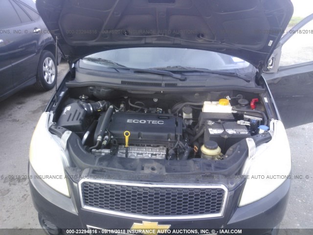 KL1TD66E69B657823 - 2009 CHEVROLET AVEO LS/LT BLACK photo 10