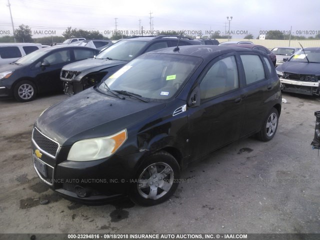 KL1TD66E69B657823 - 2009 CHEVROLET AVEO LS/LT BLACK photo 2