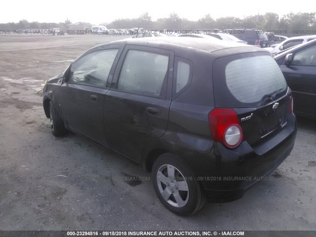 KL1TD66E69B657823 - 2009 CHEVROLET AVEO LS/LT BLACK photo 3