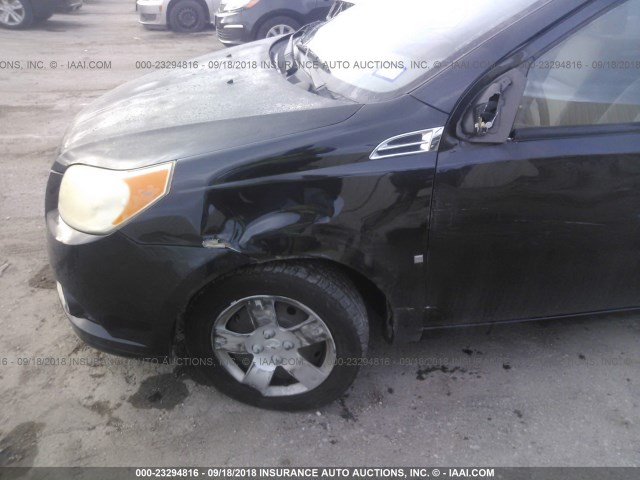 KL1TD66E69B657823 - 2009 CHEVROLET AVEO LS/LT BLACK photo 6