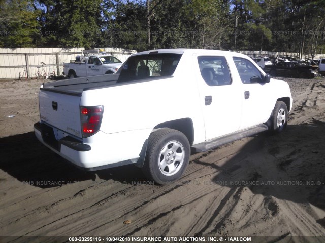 5FPYK1F20CB456220 - 2012 HONDA RIDGELINE RT WHITE photo 4