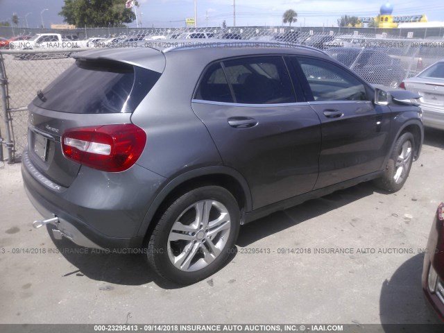 WDCTG4GB8FJ057079 - 2015 MERCEDES-BENZ GLA 250 4MATIC GRAY photo 4