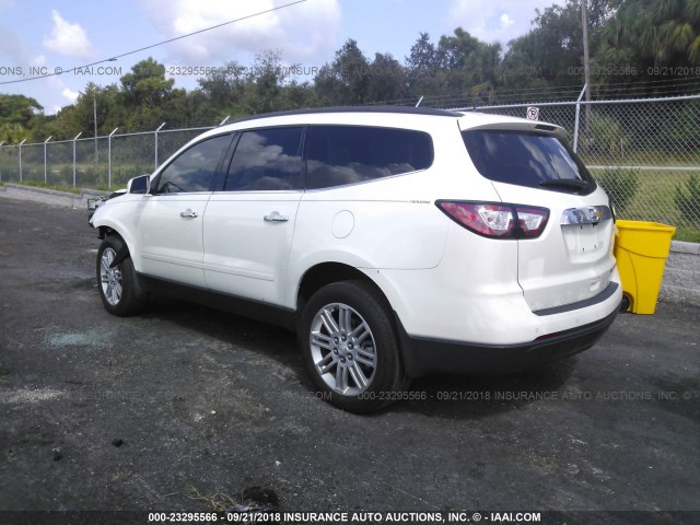 1GNKRGKDXFJ196613 - 2015 CHEVROLET TRAVERSE LT WHITE photo 3