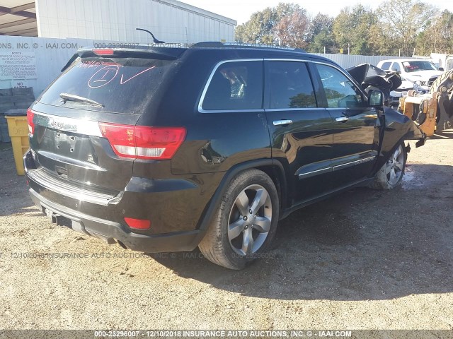 1C4RJFCT1DC651834 - 2013 JEEP GRAND CHEROKEE OVERLAND BLACK photo 4