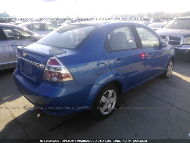 KL1TD5DE4AB124743 - 2010 CHEVROLET AVEO LS/LT BLUE photo 4