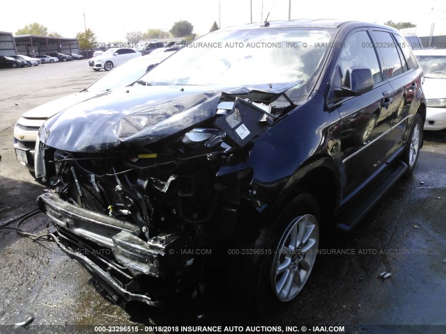 2FMDK38C89BA68002 - 2009 FORD EDGE SEL BLACK photo 2