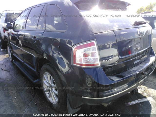 2FMDK38C89BA68002 - 2009 FORD EDGE SEL BLACK photo 3