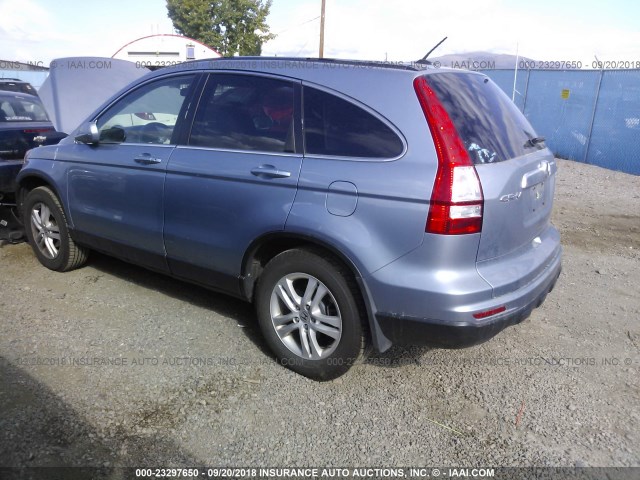 5J6RE4H75BL063771 - 2011 HONDA CR-V EXL Light Blue photo 3