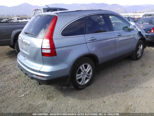 5J6RE4H75BL063771 - 2011 HONDA CR-V EXL Light Blue photo 4