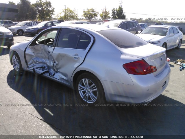 JN1CV6AP7CM931978 - 2012 INFINITI G37 SPORT SILVER photo 3