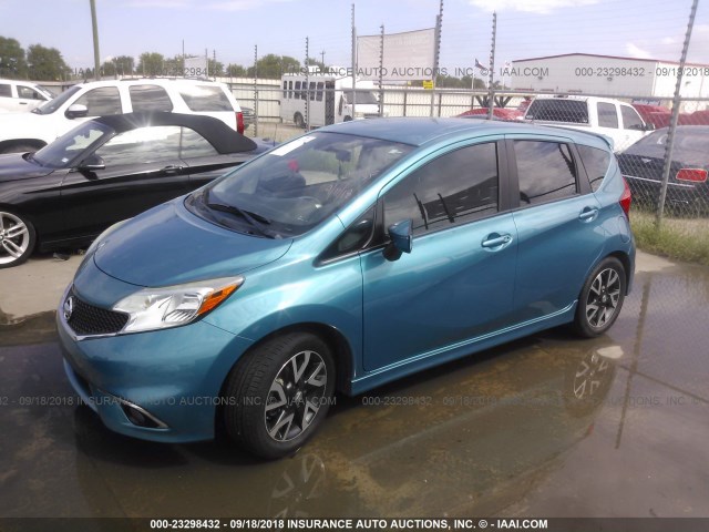 3N1CE2CPXFL396410 - 2015 NISSAN VERSA NOTE S/S PLUS/SV/SL/SR BLUE photo 2