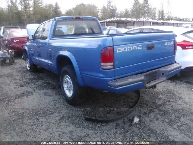 1B7GG22YXXS299469 - 1999 DODGE DAKOTA BLUE photo 3