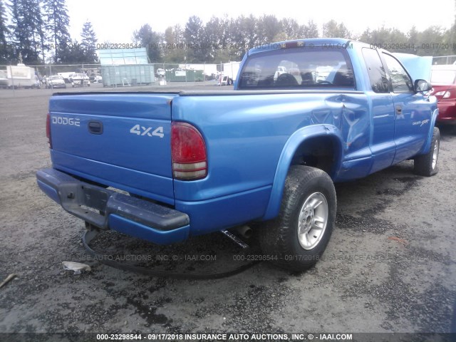 1B7GG22YXXS299469 - 1999 DODGE DAKOTA BLUE photo 4