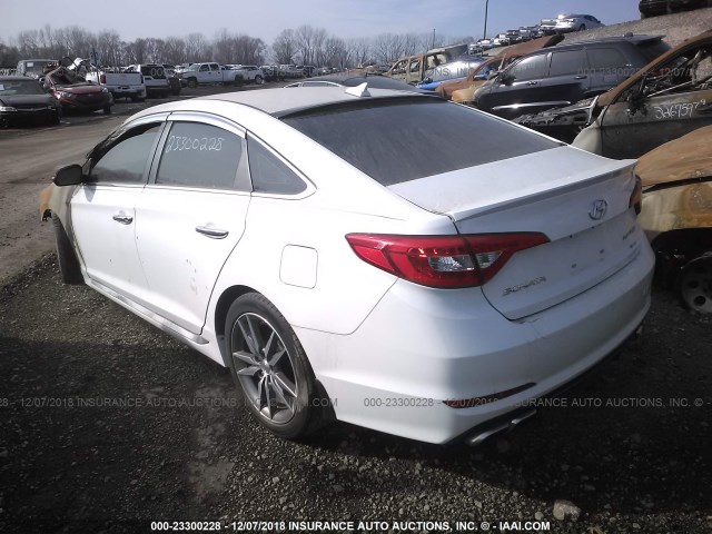 5NPE34AB1FH077007 - 2015 HYUNDAI SONATA SPORT/LIMITED WHITE photo 3