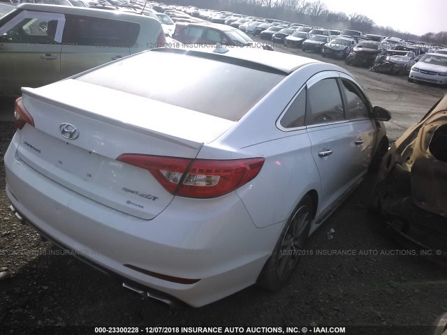 5NPE34AB1FH077007 - 2015 HYUNDAI SONATA SPORT/LIMITED WHITE photo 4